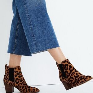 Madewell The Regan Boot in Leopard and Calf Hair Size 7 stylish orig $170
